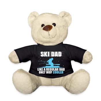 Funny Ski Dad - Skiing Daddy Father's Day Gift - Teddy Bear - black - Front