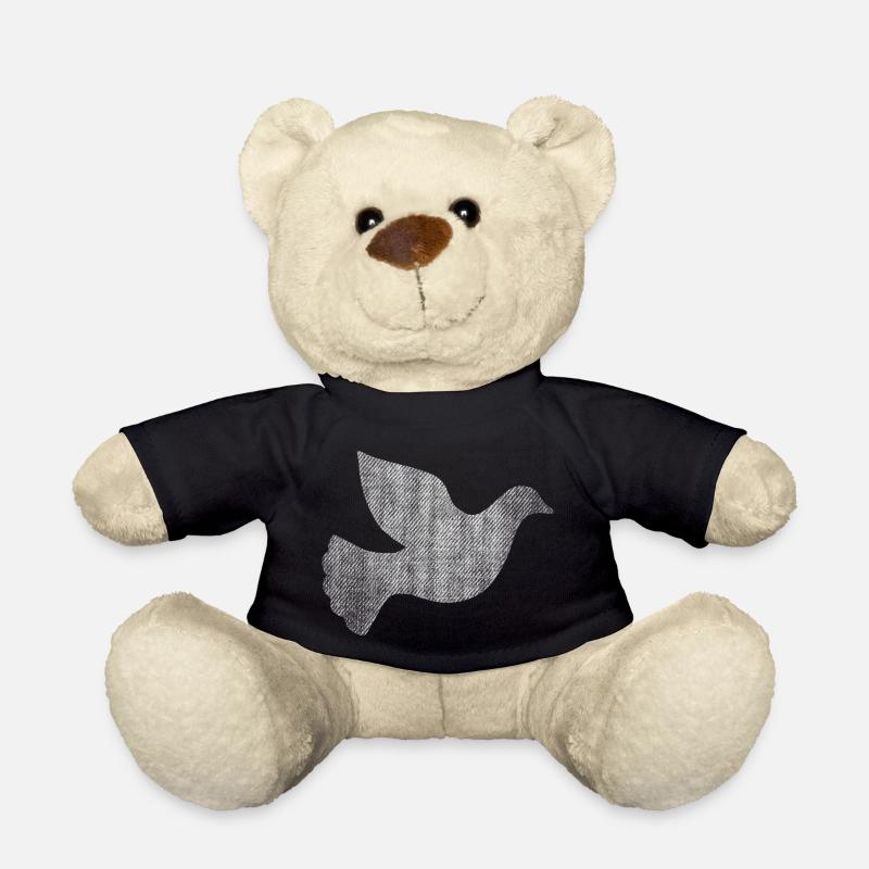 TAUBE FRIEDENSTAUBE JEANSMUSTER WEISS HIPPIE - Teddy - Schwarz
