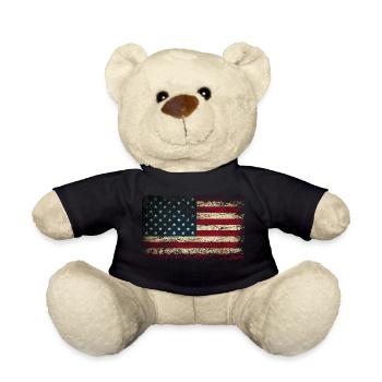 America flag used look vintage usa us - Teddy Bear - black - Front