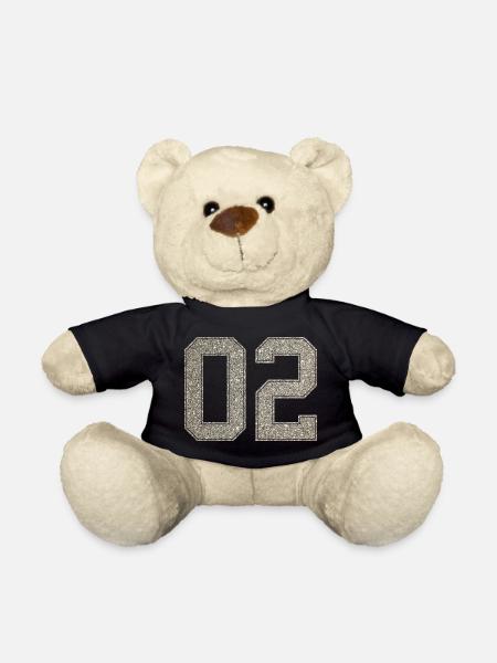 Number 02 back number 2 Two jersey number - Teddy Bear - black