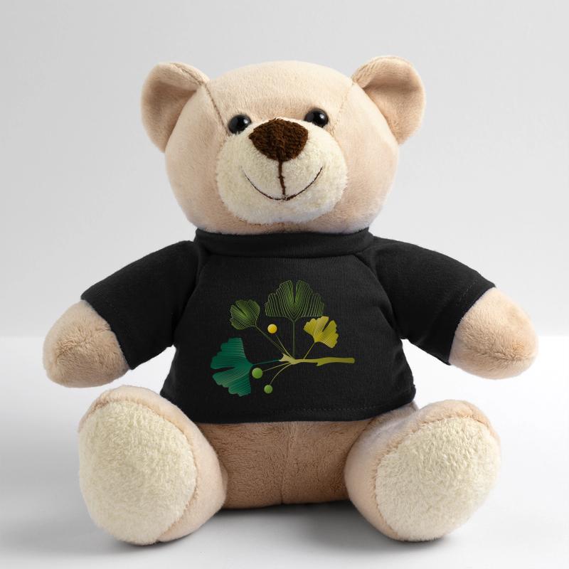 Branche de ginkgo faite de lignes de feuilles dans des tons verts doux Nounours