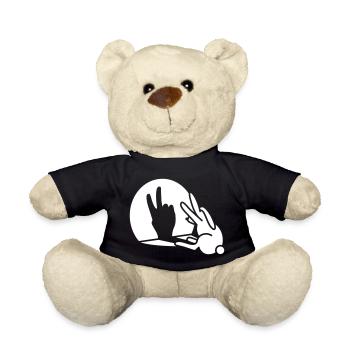 Kaninchen Schatten Hand Geburtstag Zwei 2 Jahre - Teddy - Schwarz - Vorne