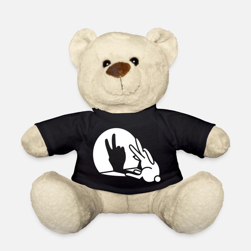 Rabbit shadow hand birthday two 2 years - Teddy Bear - black
