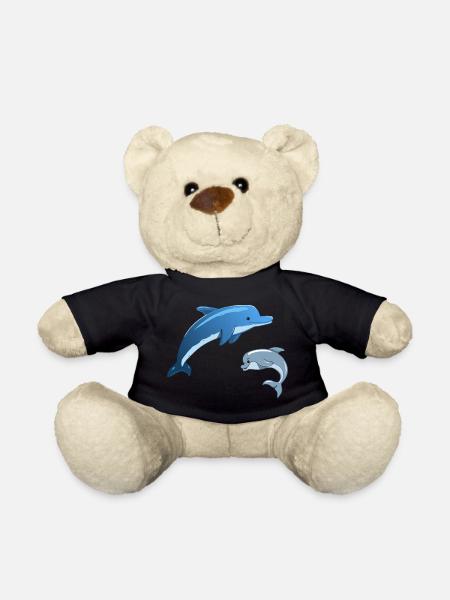 Cute dolphins - Teddy Bear - black