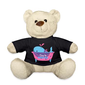 Time to relax, time to Whalax - Teddy Bear - black - Front