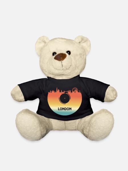 London Skyline Vinyl Record London Souvenir - Teddy Bear - black