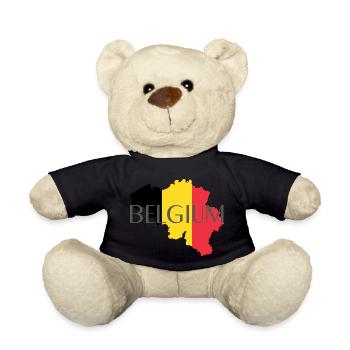 Belgien Flagge Fußball Fan - Teddy - Schwarz - Vorne