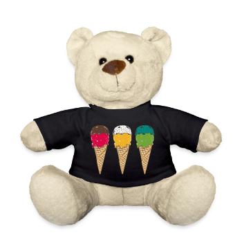 Eiscreme Eistüte Waffeleis Eis Sommer Feeling - Teddy - Schwarz - Vorne