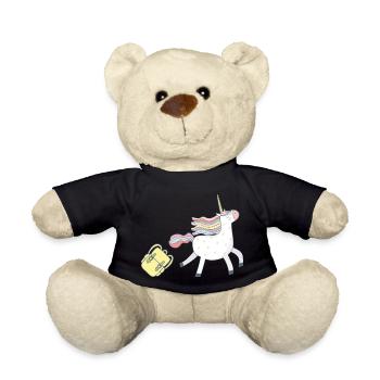 Einhorn geht zur Schule - Teddy - Schwarz - Vorne