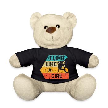 Climb Like A Girl Retro Rock Climbing Mountaineers - Teddy Bear - black - Front