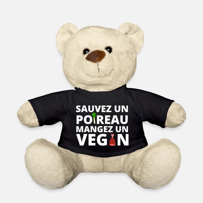 végan, végan humour, végétarien - Nounours - noir