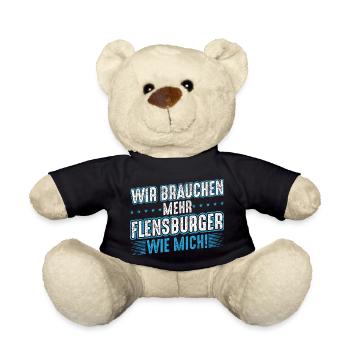 Flensburg Flensburger Männer Spruch Geschenk - Teddy - Schwarz - Vorne