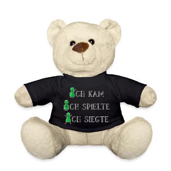 Grün gewinnt immer Brettspieler Glücksshirt - Teddy - Schwarz - Vorne
