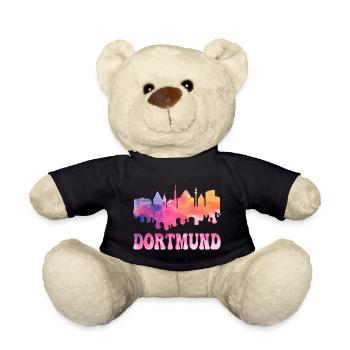 Dortmund Deutschland Stadt Skyline Splash Bunt - Teddy - Schwarz - Vorne