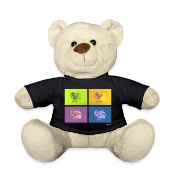 DIN O4 (Saurier-Pop-Art-Edition) - Teddy - Schwarz - Vorne