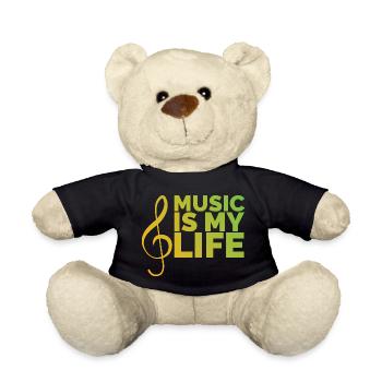 music is my life music Musician Piano GItarre Logo - Teddy Bear - black - Front