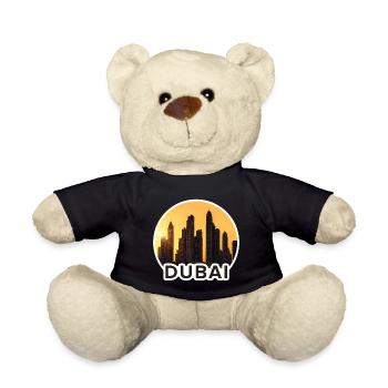 Dubai Skyline Sunset - Teddy Bear - black - Front