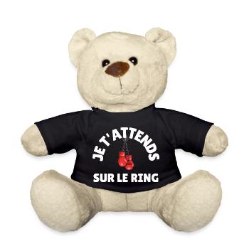 Boxe fan - idee cadeau boxeur - Nounours - noir - Devant