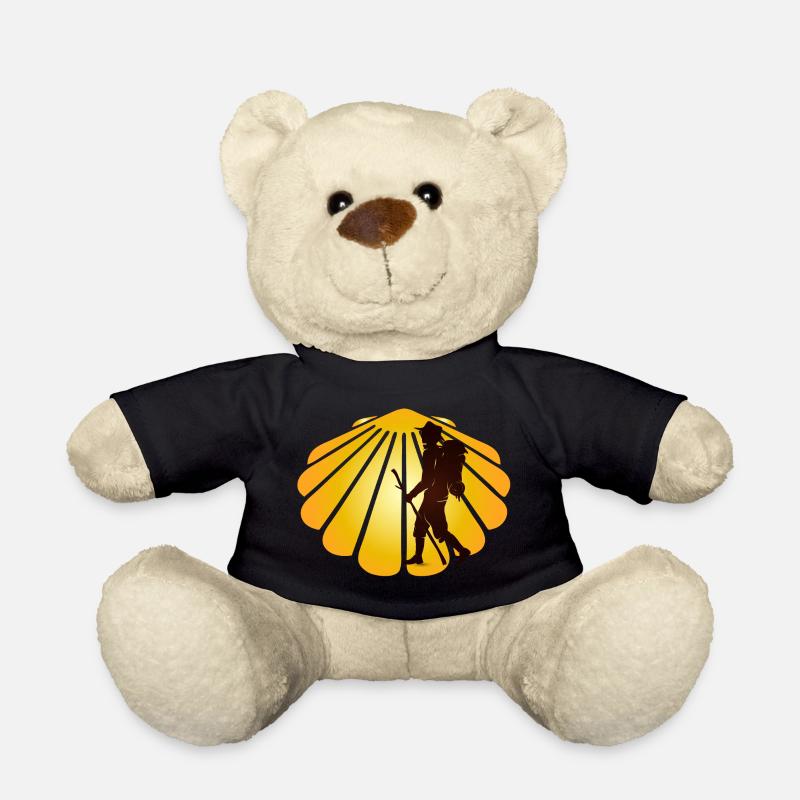 Un pèlerin sur un chemin de pèlerinage avec des pétoncles - Nounours - noir