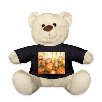 Abstrakte Baumstämme im Farbenspiel - Teddy - Schwarz - Vorne