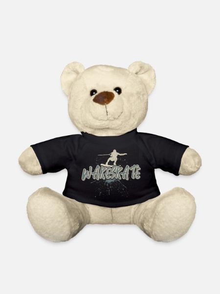 Wakeskate Wakeskating Wakeskater Wakeboard - Teddy Bear - black