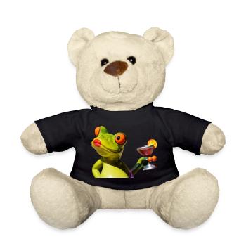 Lime Frog Martini Night - Teddy Bear - black - Front