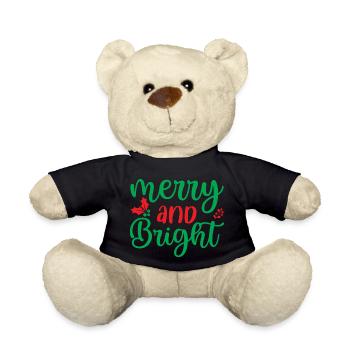merry and bright - Christmas party - Teddy Bear - black - Front