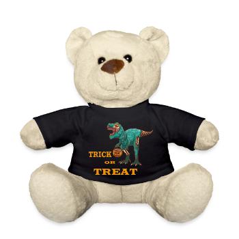 Halloween T-Rex Trick or Treat - Teddy Bear - black - Front