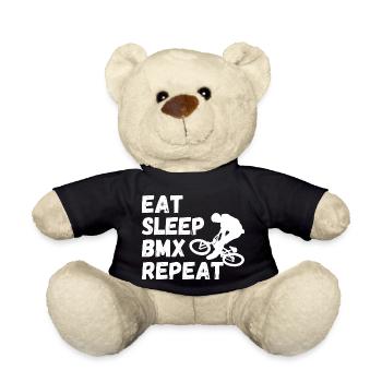 eat sleep bmx repeat - Radsport-Humor - Teddy - Schwarz - Vorne