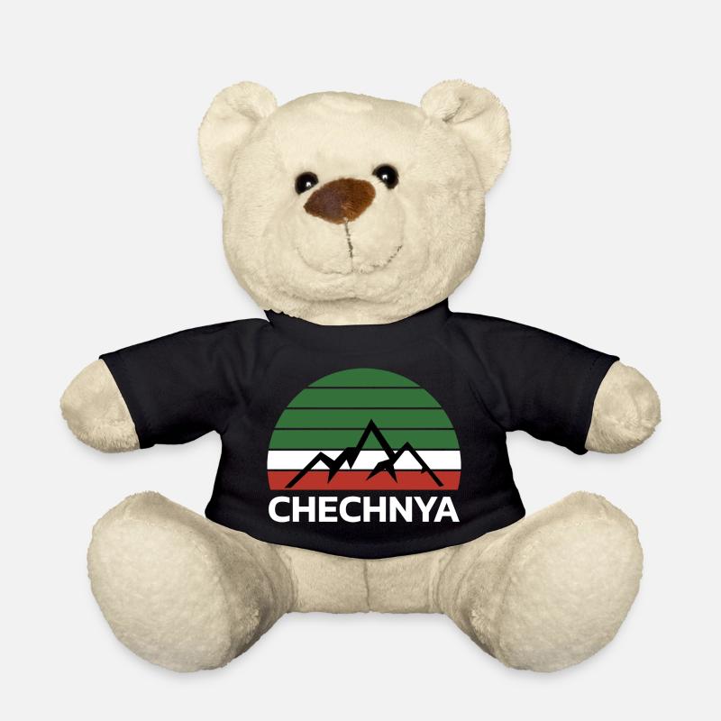 Tchétchénie Tchétchène Tschetschenien Tschetschene Drapeau - Nounours - noir