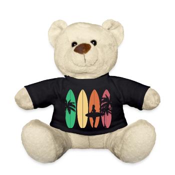 Surfing Surfboard Surfer Geschenksidee - Teddy - Schwarz - Vorne