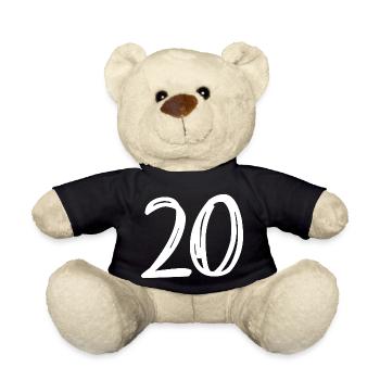 20 YEARS. 20TH ANNIVERSARY. BIRTHDAY 20 YEARS. 20 - Teddy Bear - black - Front
