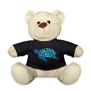 Water turtle Fish Sea creatures - Teddy Bear - black - Front