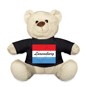 Luxemburg - Hauptstadt mit GPS & Flagge - Teddy - Schwarz - Vorne