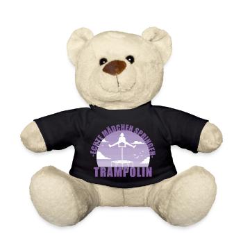 Echte Mädchen springen Trampolin Geschenk - Teddy - Schwarz - Vorne