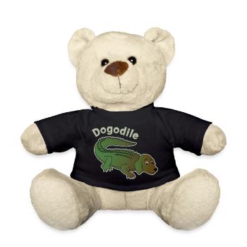 Dogodile Dog Crocodile Design - Teddy Bear - black - Front