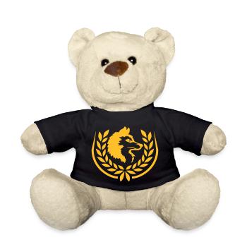 Coat of arms Wolf laurel wreath logo - Teddy Bear - black - Front