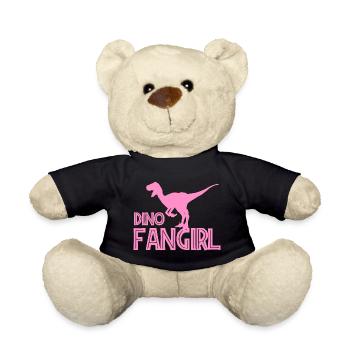 Dino Fangirl | Dinosaur Fan Girl - Teddy Bear - black - Front