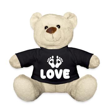 Grossesse Mère Cœur Bébé Pieds - Nounours - noir - Devant