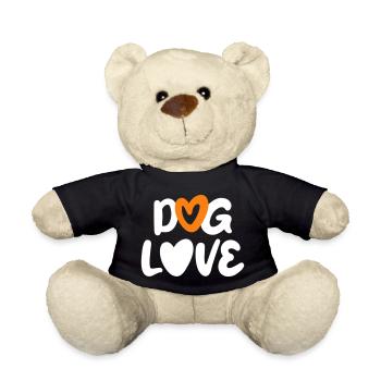 Dog Love Dogs Heart Love Pets Owner Fan - Teddy Bear - black - Front