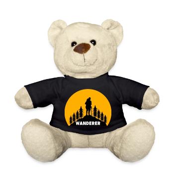 Wanderung Wandern Spruch Wanderer Berggipfel - Teddy - Schwarz - Vorne