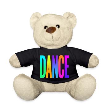 Rainbow Gradient Dance Typography - Teddy Bear - black - Front