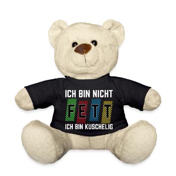 Ich bin nicht fett ich bin kuschelig - Teddy - Schwarz - Vorne