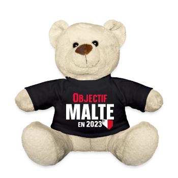 Malte 2023 Maltais Europe Pays Cadeau Humour - Nounours - noir - Devant