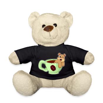 Bear cup of coffee - Teddy Bear - black - Front