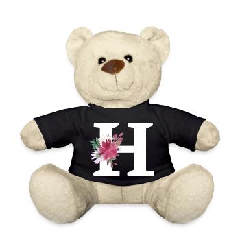 Buchstabe h blumig - Teddy - Schwarz - Vorne