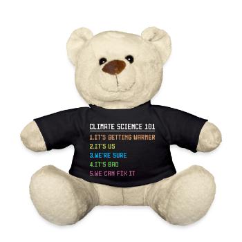 Science March Earth Day Climate Change Scientists - Teddy Bear - black - Front