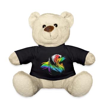 Proud rainbow dog - Teddy Bear - black - Front