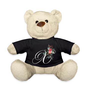 Buchstabe x geblüht - Teddy - Schwarz - Vorne