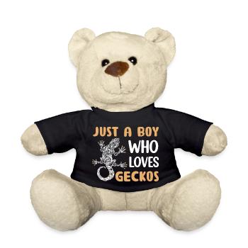 Juste un garçon qui aime Geckos Reptile Lizard Lover - Nounours - noir - Devant